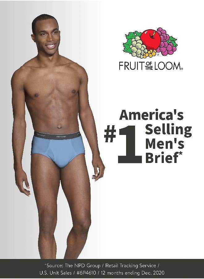 Fruit of the Loom Men's Fashion Brief (Pack of 6), Solids, Large