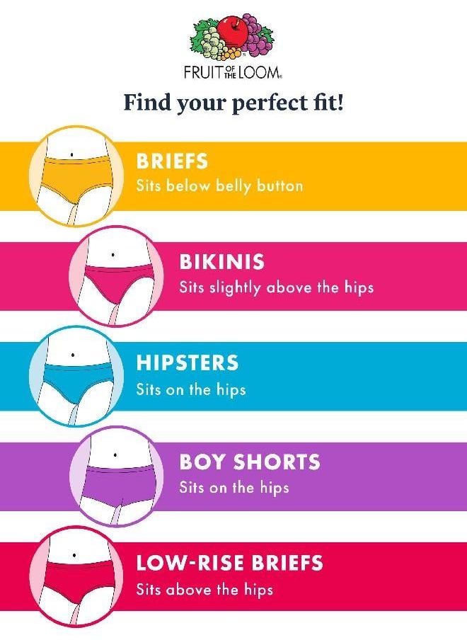 Fruit of the Loom girls Seamless Multipack Underwear, Hipster - 6 Pack Assorted, 8 US