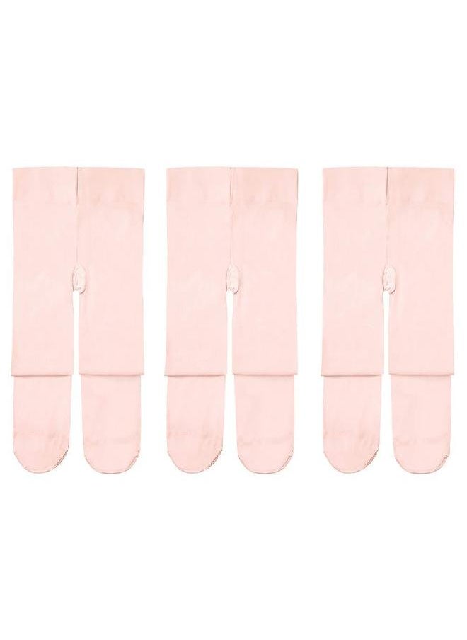 Stelle Girls Ballet Dance Students School Footed Tight (Toddler/Little Kid/Big Kid) (3-pack-ballet Pink, 4-6 Years)