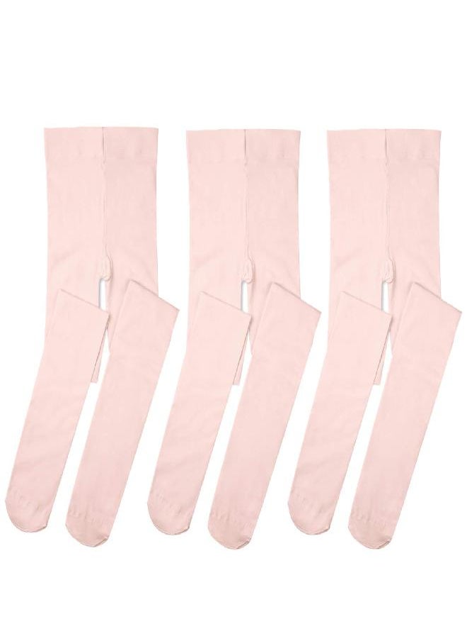 Stelle Girls Ballet Dance Students School Footed Tight (Toddler/Little Kid/Big Kid) (3-pack-ballet Pink, 4-6 Years)