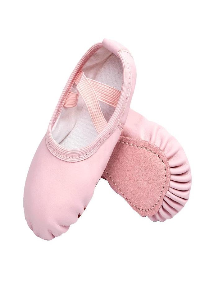 Stelle Girls Ballet Shoes Boys Toddler Soft Leather Dance Slippers for Toddler/Little Kid/Big Kid(Pink2, 8MT)