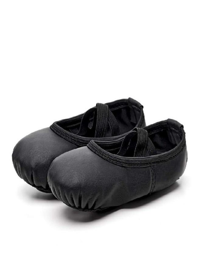 Stelle Ballet Shoes for Girls Toddler Ballet Slippers Soft Leather Boys Dance Shoes for Toddler/Little Kid/Big Kid (Black, 6MT)