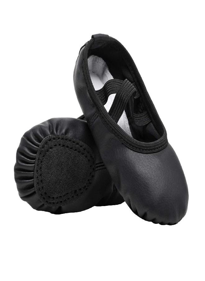 Stelle Ballet Shoes for Girls Toddler Ballet Slippers Soft Leather Boys Dance Shoes for Toddler/Little Kid/Big Kid (Black, 6MT)