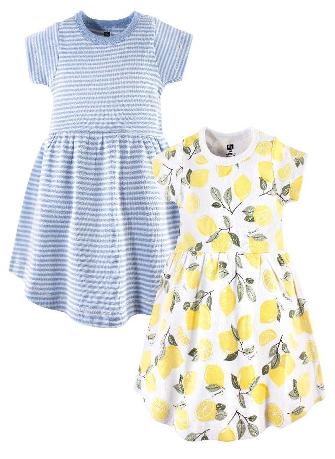 Hudson Baby Infant and Toddler Girl Cotton Dresses Lemons, 18-24 Months