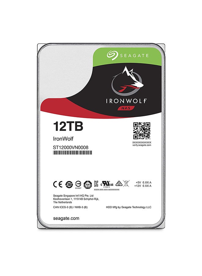 IronWolf 12TB NAS Hard Drive, 7200 RPM 256MB Cache SATA 6.0Gb/s CMR 3.5