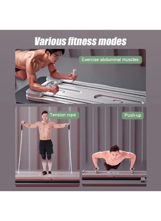 Pilates Yoga Board - 2024 Pilates Reformer Set, Multi-Purpose Foldable Pilates Reformer Board for Home, 5 in 1 Pilates Sliding Board