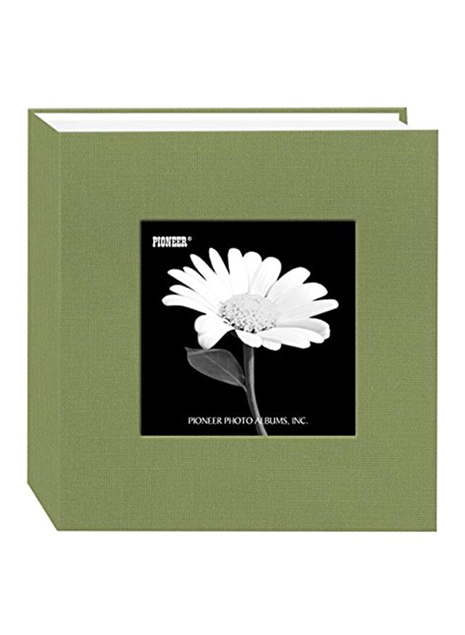 100-Pocket Fabric Frame Cover Photo Album Sage Green 6.88x2.12x6.5inch