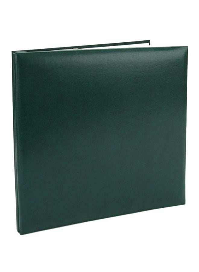 Leatherette Postbound Album Green 12.5x13.4x1inch