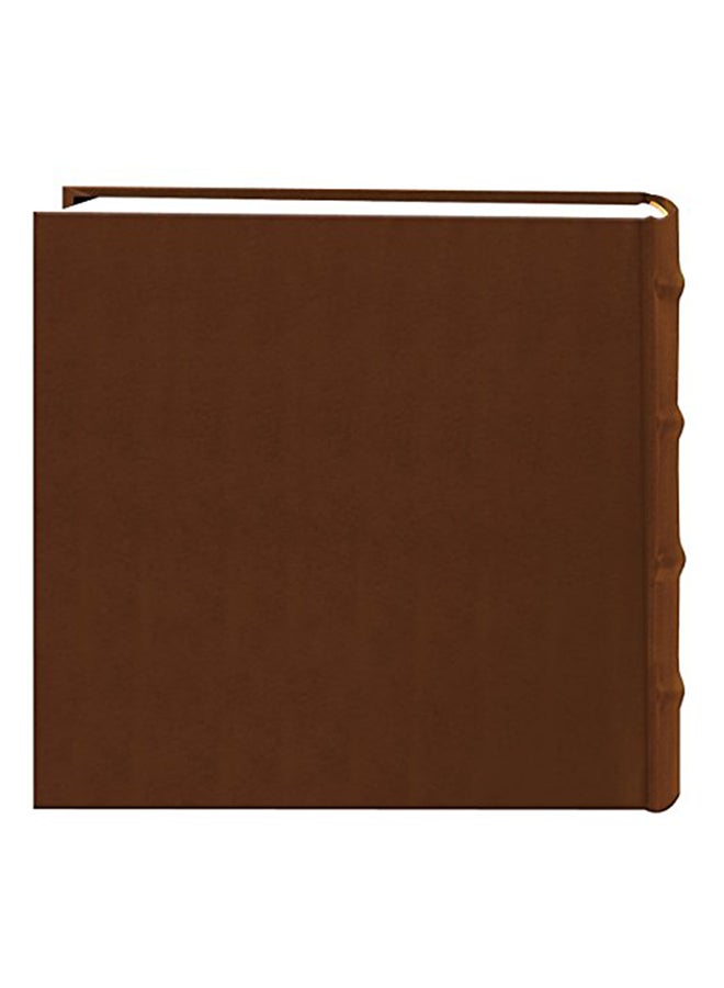 Embossed Floral Frame Leatherette Cover Photo Album Brown 9.5x1.75x9.38inch