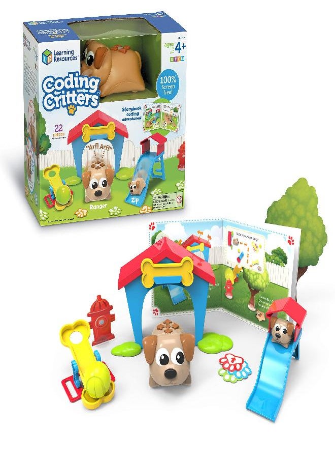 Learning Resources Coding Critters Ranger & Zip, Screen-Free Early Coding Toy for Kids, Interactive STEM Coding Pet, 22 Piece Set, Ages 4+, Gifts for Boys and Girls