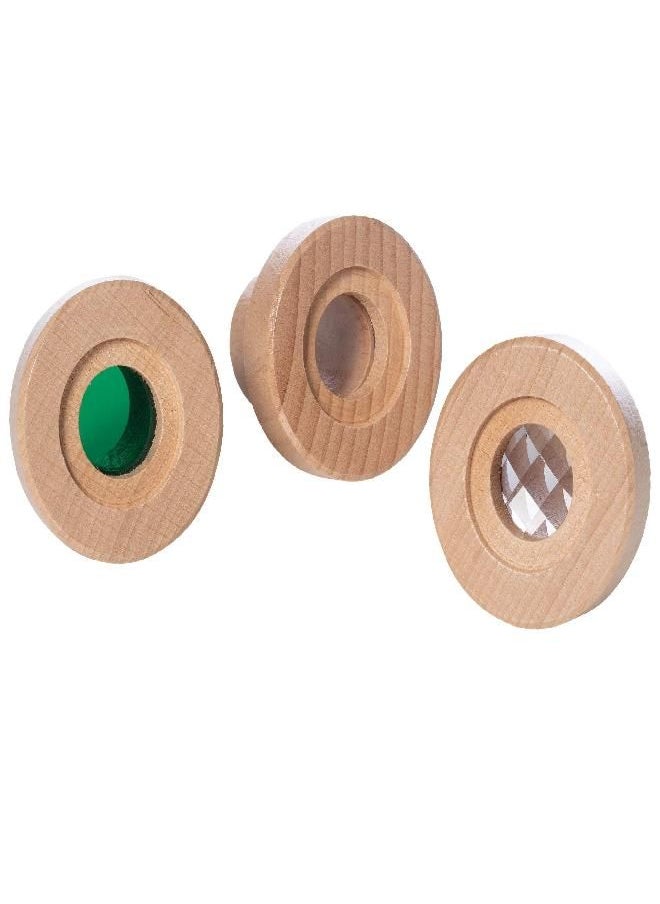 Manhattan Toy Natural Historian Wooden Camera Pretend Time Play with Clear, Green & Kaleidoscope Lenses