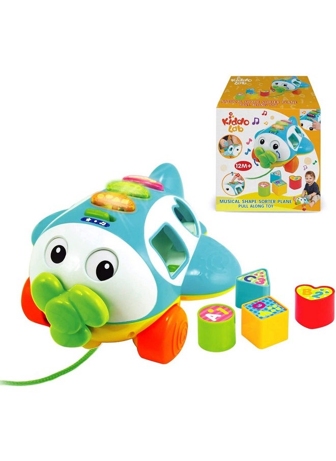 Musical Shape Sorter Plane, Pull-Along Toy - Talking And Singing Airplane Toy With Music For Toddlers And Kids, Ages 12 Months+