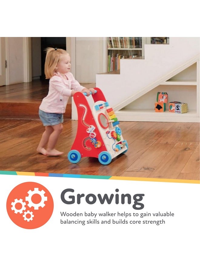 Wooden Baby Walker With Interactive Features For Early Development, Promotes Walking, Motor Skills, And Creativity