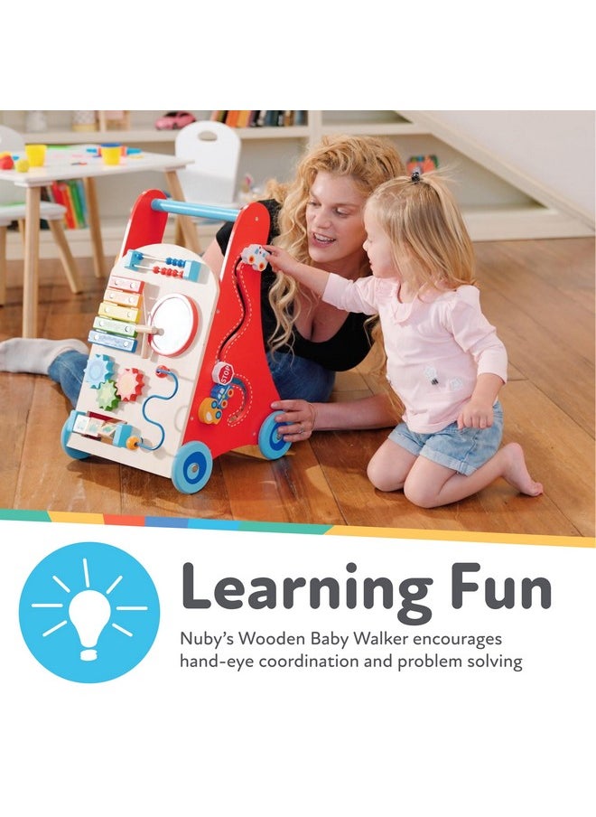 Wooden Baby Walker With Interactive Features For Early Development, Promotes Walking, Motor Skills, And Creativity