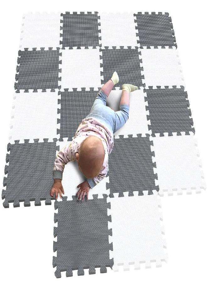 MQIAOHAM Baby Puzzle mat Baby playmat Plastic mats for Floor Shape Square Play Gym Toys Jigsaw Board Foam Tiles Cushions Soft Interlocking Exercise mats Garage Flooring Protector White Grey 101112