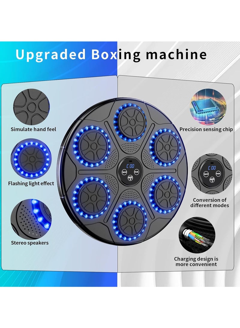 Music Boxing Machine Home Wall Mount Music Boxer, Electronic Smart Focus Agility Training Digital Boxing Wall Target Punching Pads Suitable for Kids and Adults