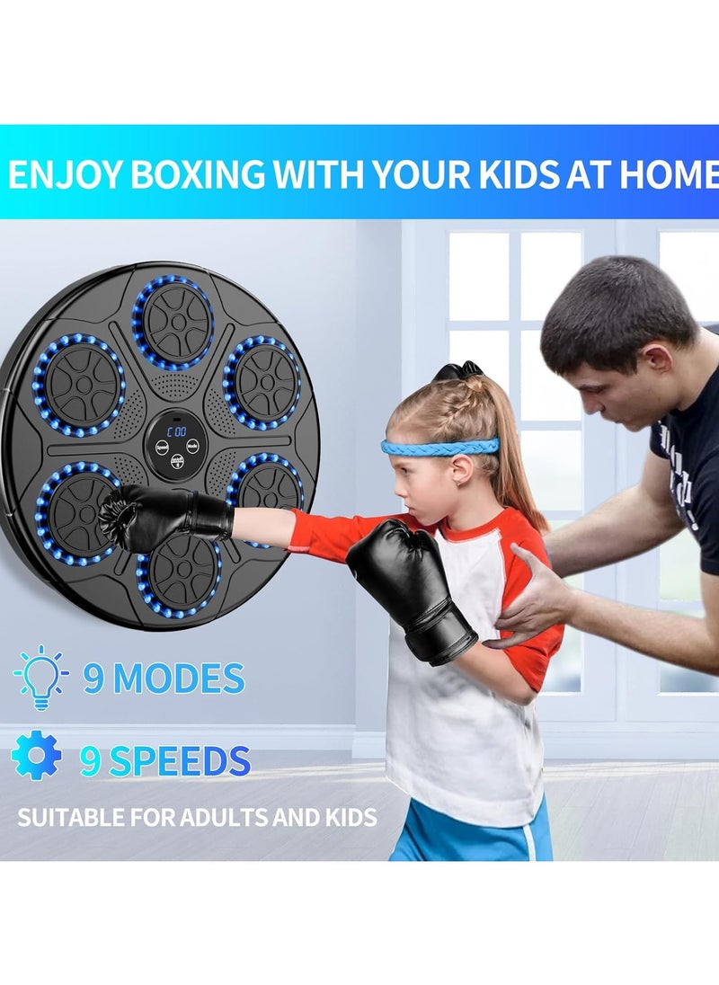 Music Boxing Machine Home Wall Mount Music Boxer, Electronic Smart Focus Agility Training Digital Boxing Wall Target Punching Pads Suitable for Kids and Adults