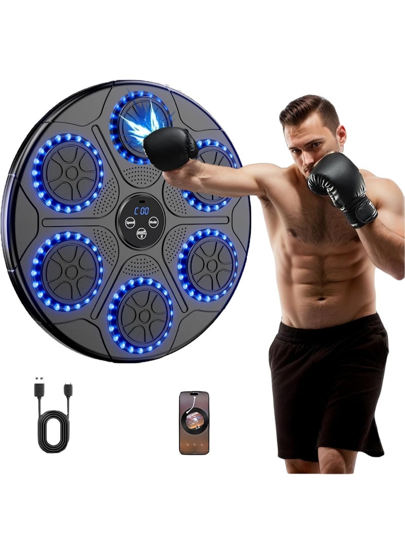 Music Boxing Machine Home Wall Mount Music Boxer, Electronic Smart Focus Agility Training Digital Boxing Wall Target Punching Pads Suitable for Kids and Adults