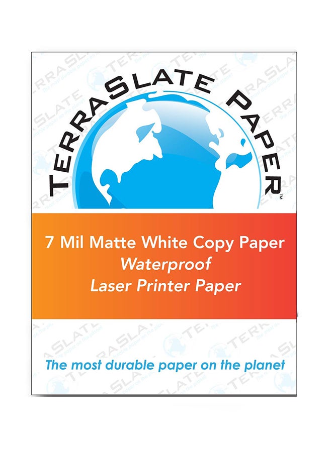 25-Sheet Waterproof Copy Laser Printer Paper White