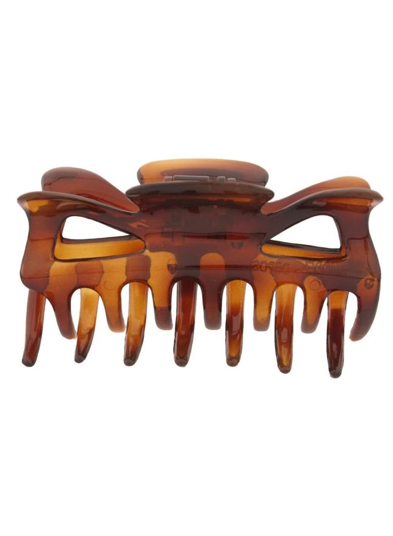 Flair Medium Patent Covered Claw Clip Brown