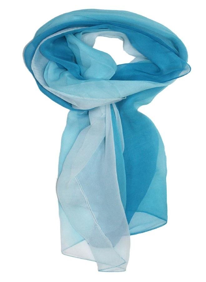 Ted and Jack - Silk Ombre Lightweight Accent Scarf (Light Blues)
