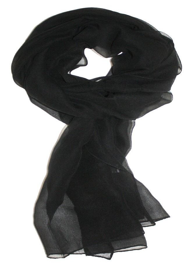 Ted and Jack - Solid Silk Lightweight Accent Scarf in Jet Black