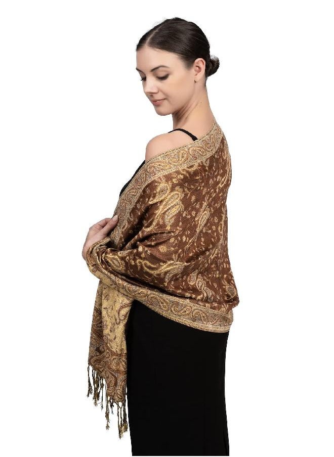 Achillea Soft Silky Reversible Paisley Pashmina Shawl Wrap Scarf w/Fringes 80