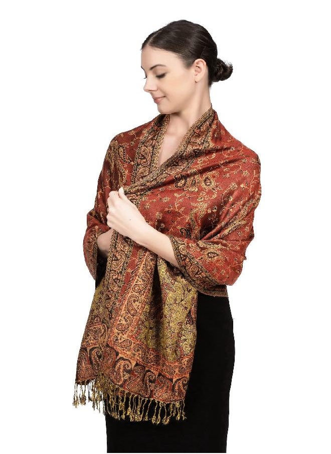 Achillea Soft Silky Reversible Paisley Pashmina Shawl Wrap Scarf w/Fringes 80