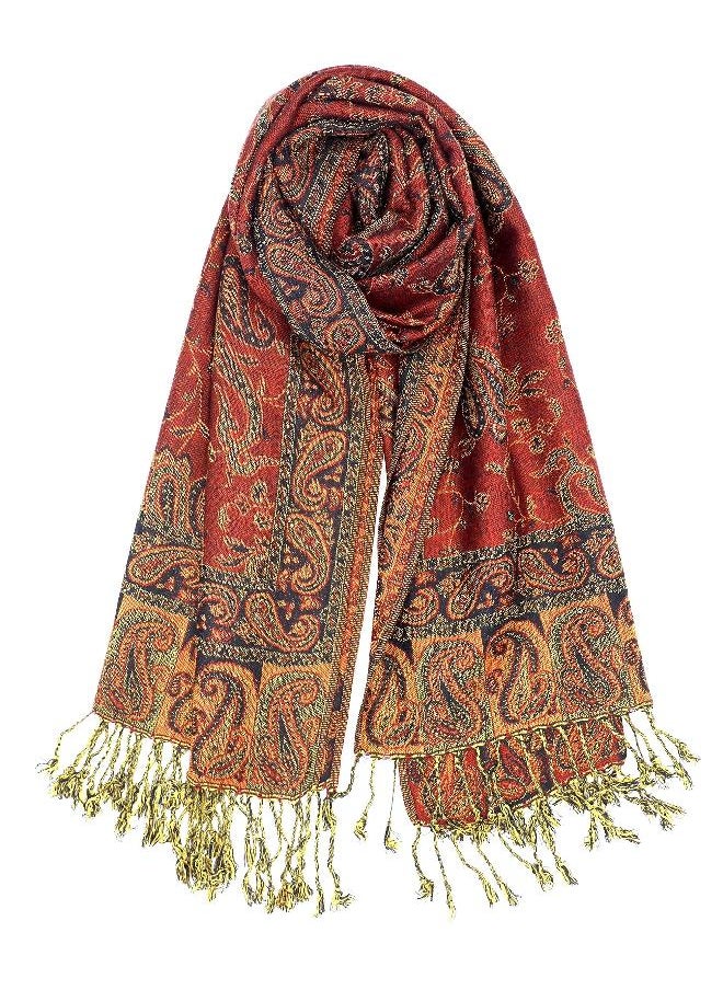 Achillea Soft Silky Reversible Paisley Pashmina Shawl Wrap Scarf w/Fringes 80