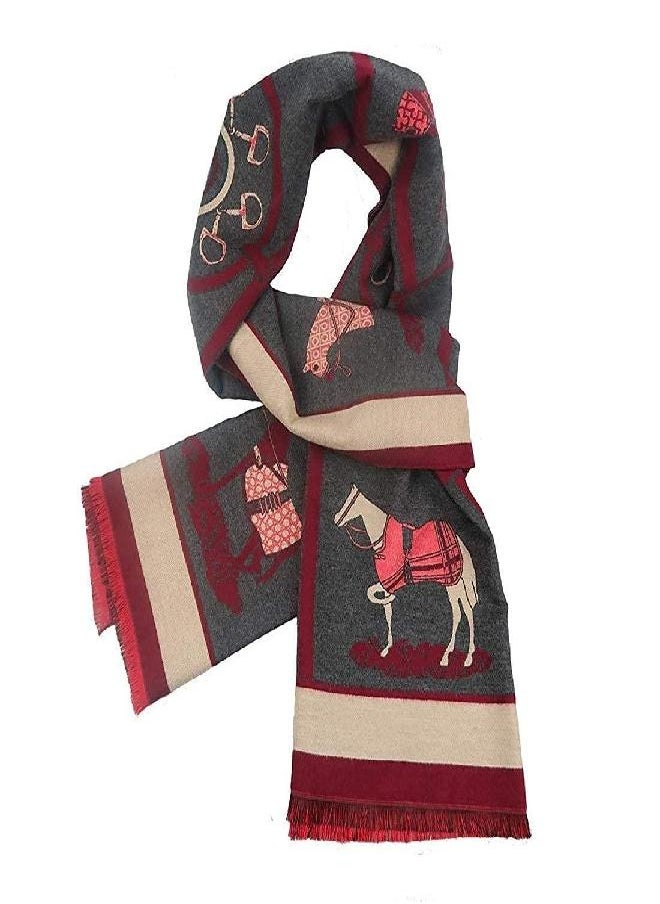 EXTREE Scarfs for Women Pashmina Silky Shawl Wrap for Evening Dressing Horse Scarf Blanket Open Front Poncho Cape