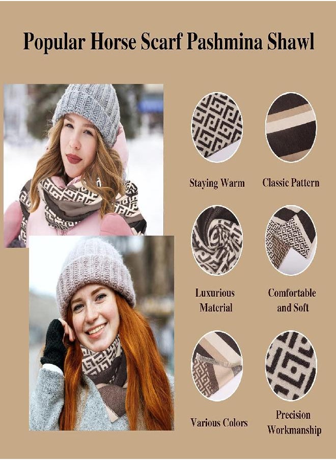 EXTREE Scarfs for Women Pashmina Silky Shawl Wrap for Evening Dressing Horse Scarf Blanket Open Front Poncho Cape
