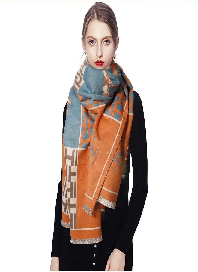 EXTREE Scarfs for Women Pashmina Silky Shawl Wrap for Evening Dressing Horse Scarf Blanket Open Front Poncho Cape