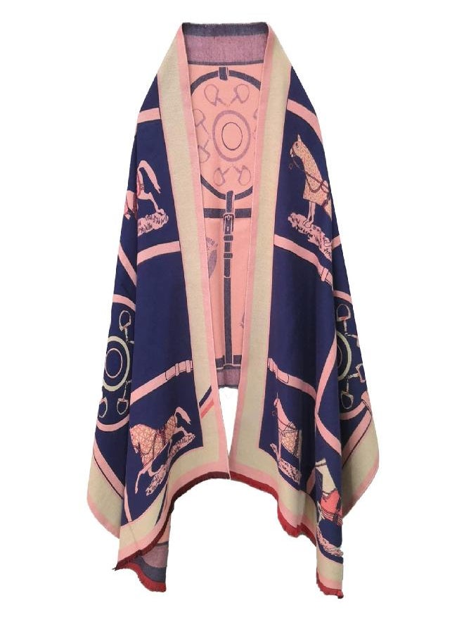 EXTREE Scarfs for Women Pashmina Silky Shawl Wrap for Evening Dressing Horse Scarf Blanket Open Front Poncho Cape