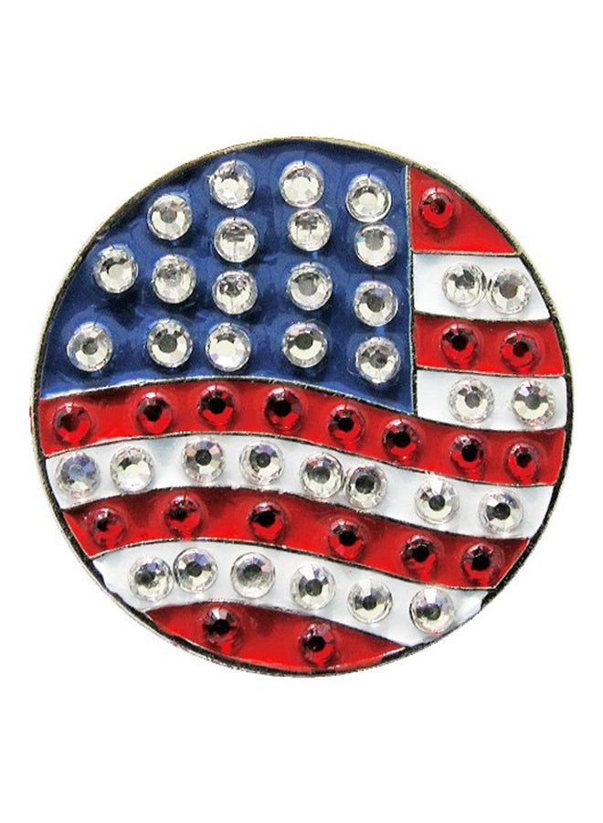 U.S. Flag Round Crystal Golf Ball Marker