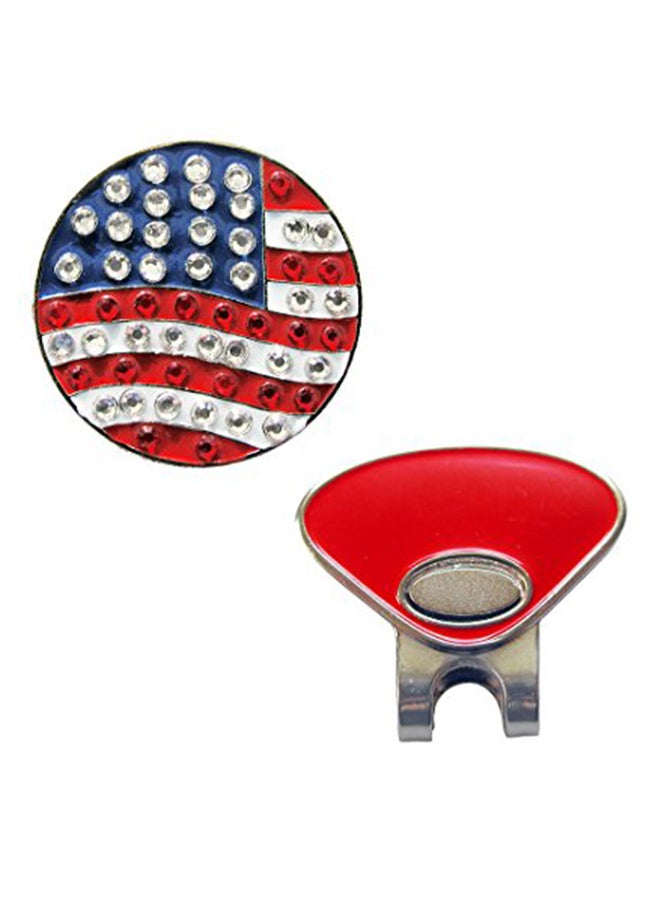 U.S. Flag Round Crystal Golf Ball Marker