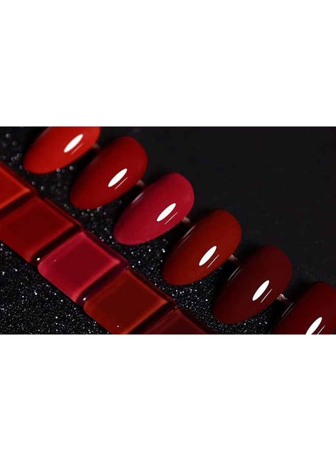 Red Colors Collection Gel Polish Set- Pack Of 6 Colors Shine Finish And Long Lasting, Soak Off Uv Led Gel 8Ml/Pcs Gift Set