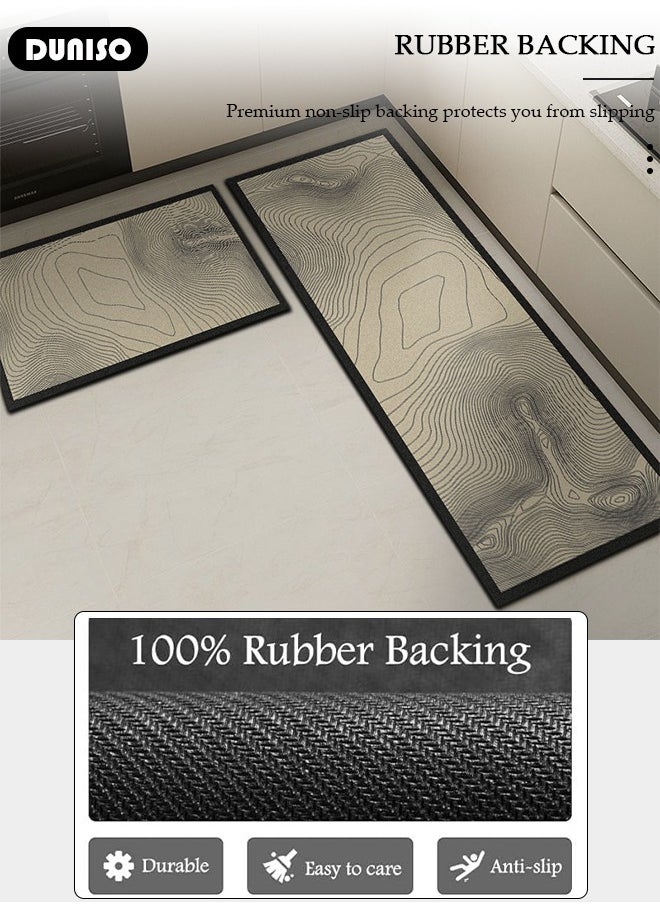 2 PCS  Kitchen Mats and Rugs Set , Non Slip Heavy Duty Standing Mat, Quick Dry Diatom Mud Floor Mat,  Extra Soft and Absorbent Floor Mats for  Kitchen, Bath, Office, Laundry(40*60cm+40*120cm)