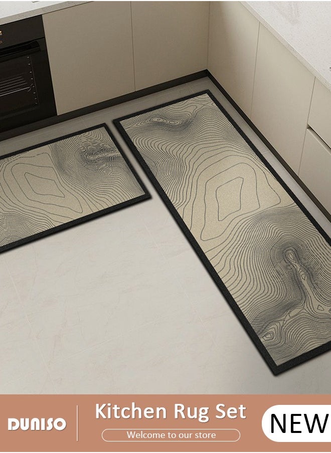 2 PCS  Kitchen Mats and Rugs Set , Non Slip Heavy Duty Standing Mat, Quick Dry Diatom Mud Floor Mat,  Extra Soft and Absorbent Floor Mats for  Kitchen, Bath, Office, Laundry(40*60cm+40*120cm)