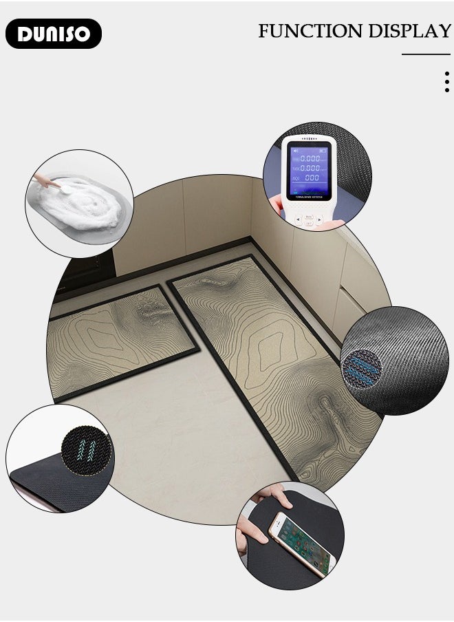 2 PCS  Kitchen Mats and Rugs Set , Non Slip Heavy Duty Standing Mat, Quick Dry Diatom Mud Floor Mat,  Extra Soft and Absorbent Floor Mats for  Kitchen, Bath, Office, Laundry(40*60cm+40*120cm)