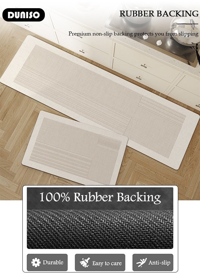 2 PCS  Kitchen Mats and Rugs Set , Non Slip Heavy Duty Standing Mat, Quick Dry Diatom Mud Floor Mat,  Extra Soft and Absorbent Floor Mats for  Kitchen, Bath, Office, Laundry(40*60cm+40*120cm)