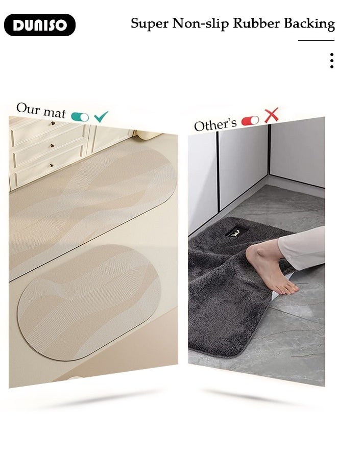 2 PCS  Kitchen Mats and Rugs Set , Non Slip Heavy Duty Standing Mat, Quick Dry Diatom Mud Floor Mat,  Extra Soft and Absorbent Floor Mats for  Kitchen, Bath, Office, Laundry(40*60cm+40*120cm)