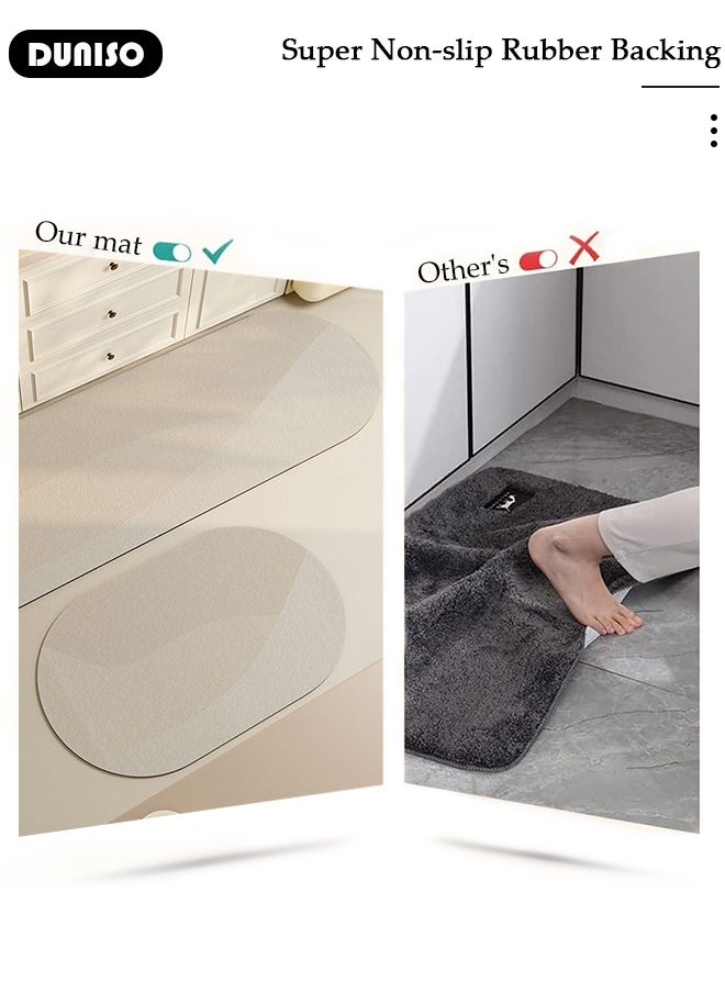 2 PCS  Kitchen Mats and Rugs Set , Non Slip Heavy Duty Standing Mat, Quick Dry Diatom Mud Floor Mat,  Extra Soft and Absorbent Floor Mats for  Kitchen, Bath, Office, Laundry(40*60cm+40*120cm)