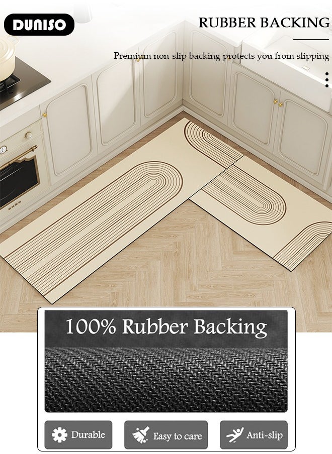 2 PCS  Kitchen Mats and Rugs Set , Non Slip Heavy Duty Standing Mat, Quick Dry Diatom Mud Floor Mat,  Extra Soft and Absorbent Floor Mats for  Kitchen, Bath, Office, Laundry(40*60cm+40*120cm)