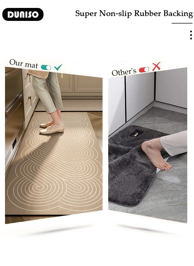 2 PCS  Kitchen Mats and Rugs Set , Non Slip Heavy Duty Standing Mat, Quick Dry Diatom Mud Floor Mat,  Extra Soft and Absorbent Floor Mats for  Kitchen, Bath, Office, Laundry(40*60cm+40*120cm)