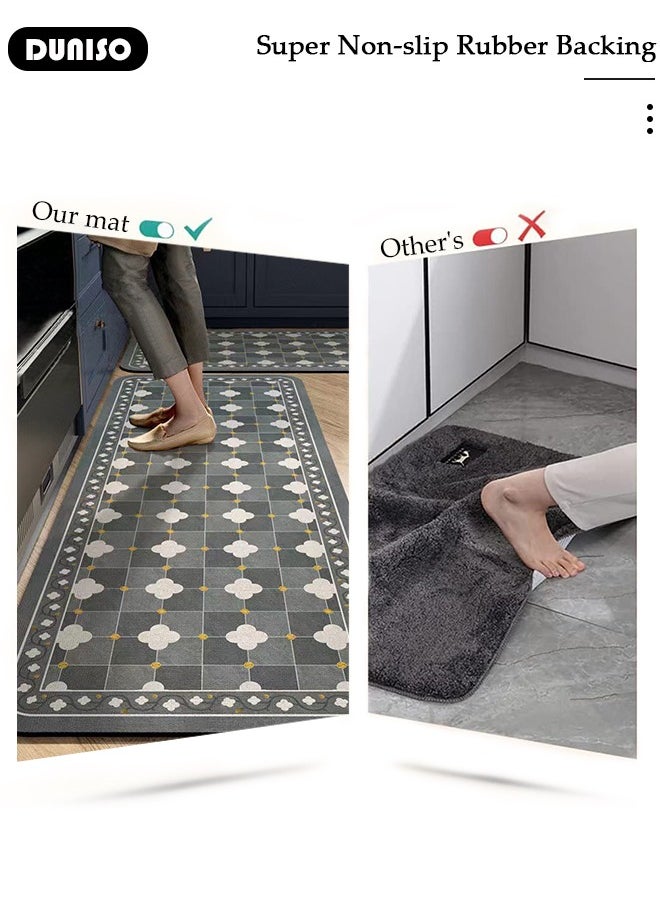 2 PCS  Kitchen Mats and Rugs Set , Non Slip Heavy Duty Standing Mat, Quick Dry Diatom Mud Floor Mat,  Extra Soft and Absorbent Floor Mats for  Kitchen, Bath, Office, Laundry(40*60cm+40*120cm)