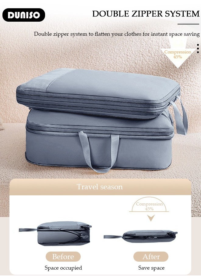 4 Piece Travel Organizer Bags for Luggage, Waterproof and Durable Travel Bags, Packing Cubes for Travel, Compression Cubes for Suitcases, Travel Bags for Clothes, Toiletries, Clothing, Underwear