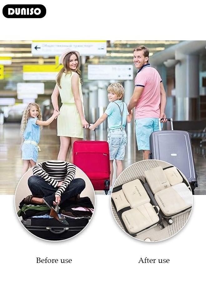 6 Piece Travel Organizer Bags for Luggage, Waterproof and Durable Travel Bags, Packing Cubes for Travel, Compression Cubes for Suitcases, Travel Bags for Clothes, Toiletries, Clothing, Underwear