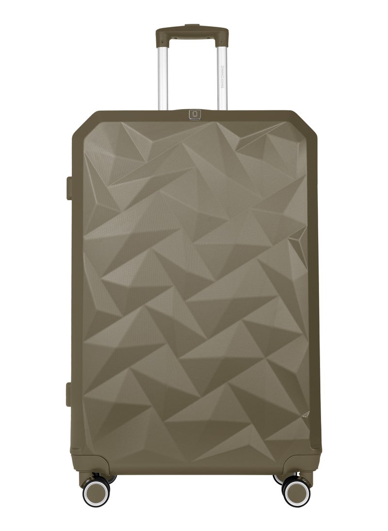 Crystaline ABS Luggage Trolley Set-3 Pcs-ARMY GREEN