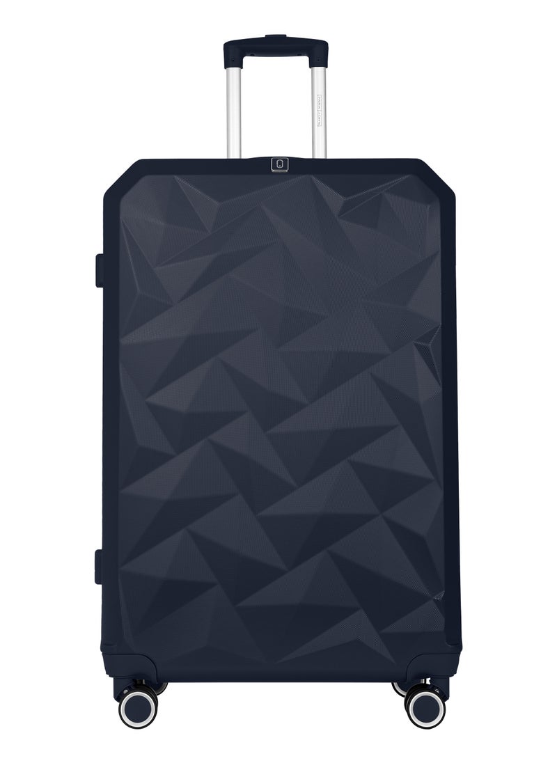 Crystaline ABS Luggage Trolley Set-3 Pcs-NAVY