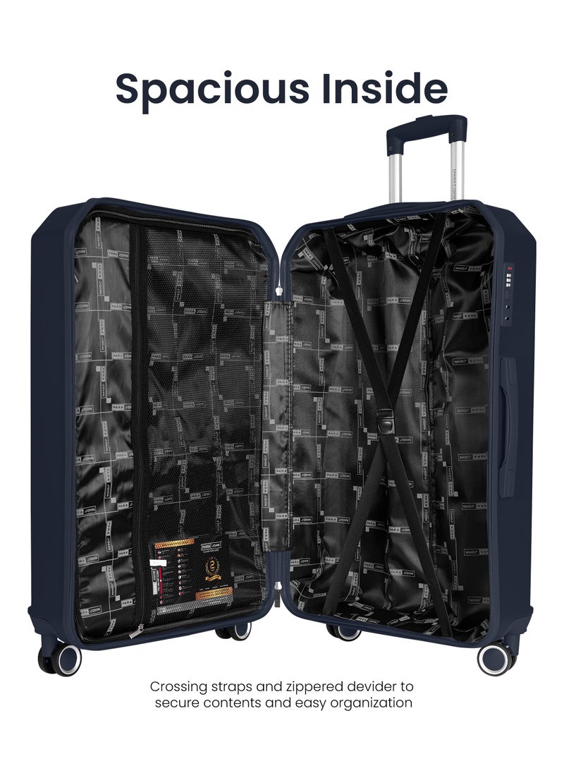 Crystaline ABS Luggage Trolley Set-3 Pcs-NAVY